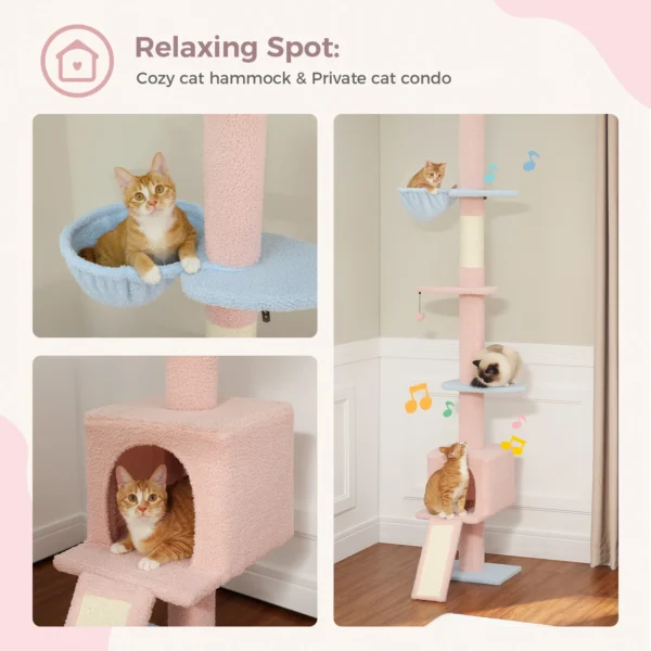 Floor to Ceiling Cat Tree with Condo & Ladder - Image 5