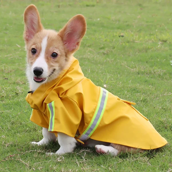 Hooded Dog Raincoat with Reflective Strip - Image 3