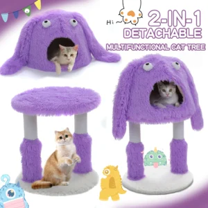Monster Cat Tree Tower with Plush Condo & Sisal Legs