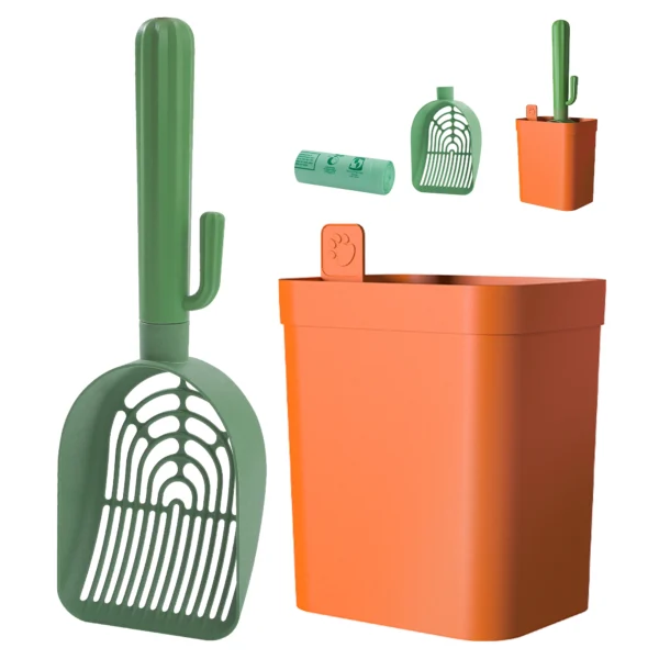 Cat Litter Scoop with Cactus Holder & Trash Bag Storage - Image 6