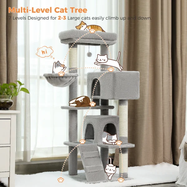 Cat Tree Tower with Condos & Hammock