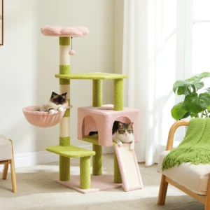 Flower Cat Tree with Hammock & Condo