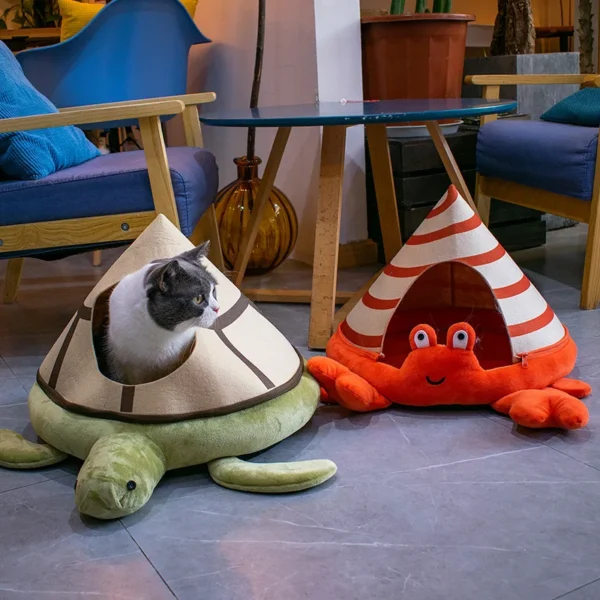 Cat Tent Bed with Animal Design - Image 4