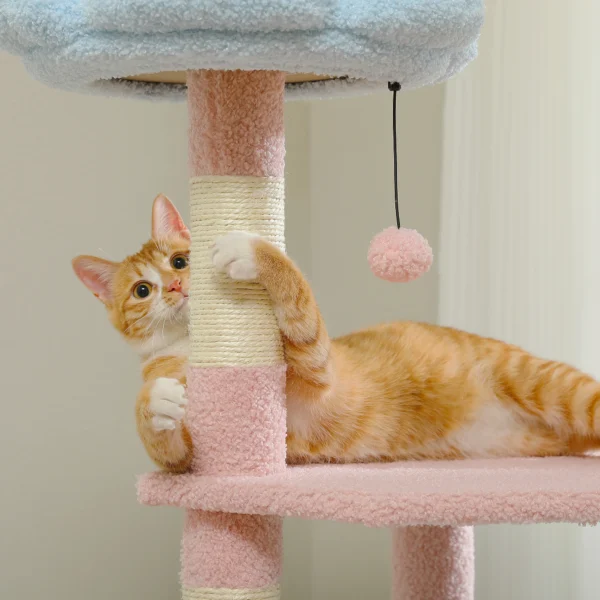 Flower Cat Tree with Multi-Level Tower - Image 3