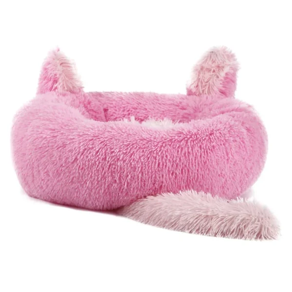 Cartoon Cat Bed with Fluffy Ears Design - Image 8