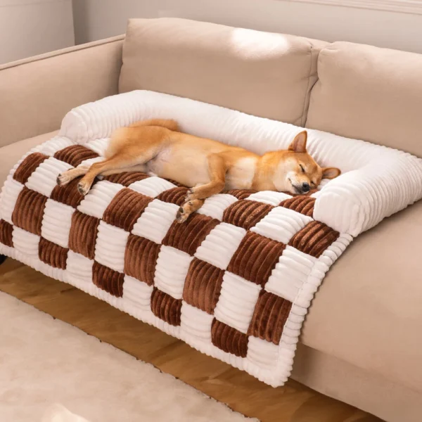 Dog Bed Sofa with Plush Blanket Cover - Image 6
