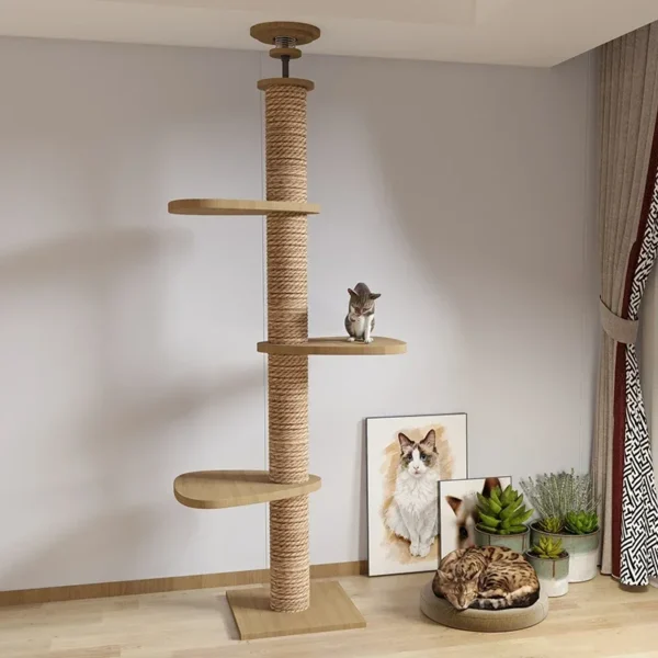 Cat Climbing Frame with Hammock & Ceiling Pole - Image 3