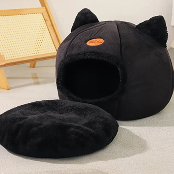 Deep Sleep Cat Bed with Cozy Cave Design - Image 3