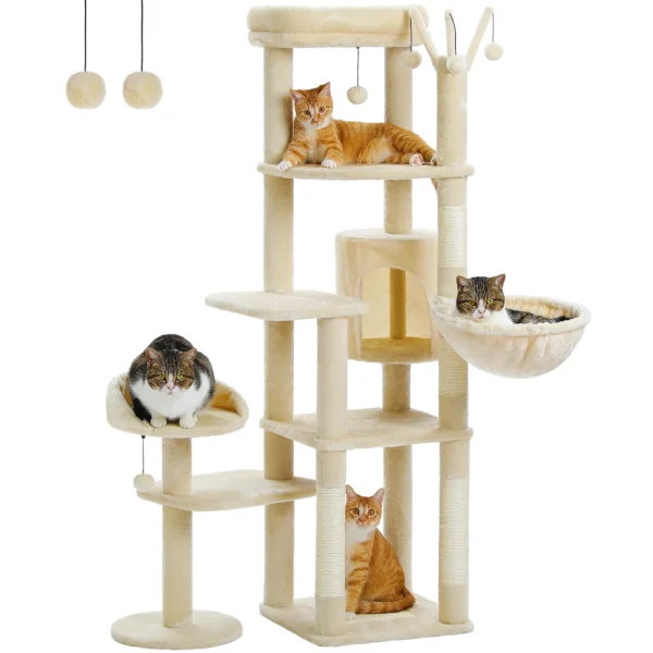 Multi-Level Cat Tower with Hammock & Perches - Image 3
