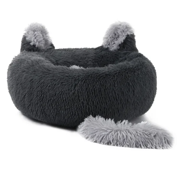 Cartoon Cat Bed with Fluffy Ears Design - Image 6