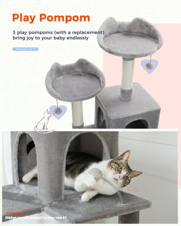 Multi-Level Cat Tree with Condo, Hammocks & Scratching Posts - Image 4