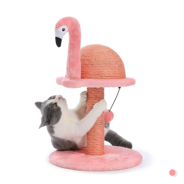 Small Cat Tree with Flamingo Design - Image 8