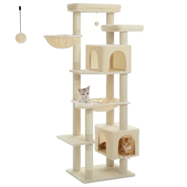 Tall Cat Tree with Hammocks & Condos - Image 4