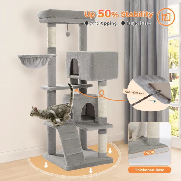 Cat Tree Tower with Condos & Hammock - Image 4