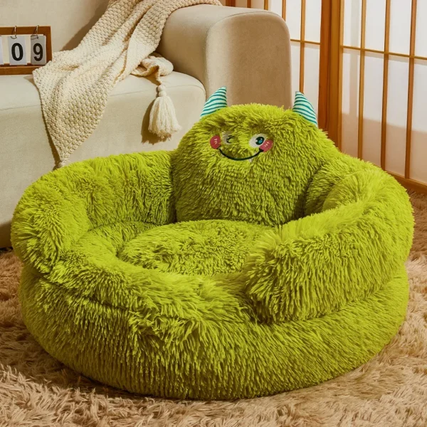 Cartoon Monster Pet Nest – Semi-Enclosed Warm Bed - Image 2
