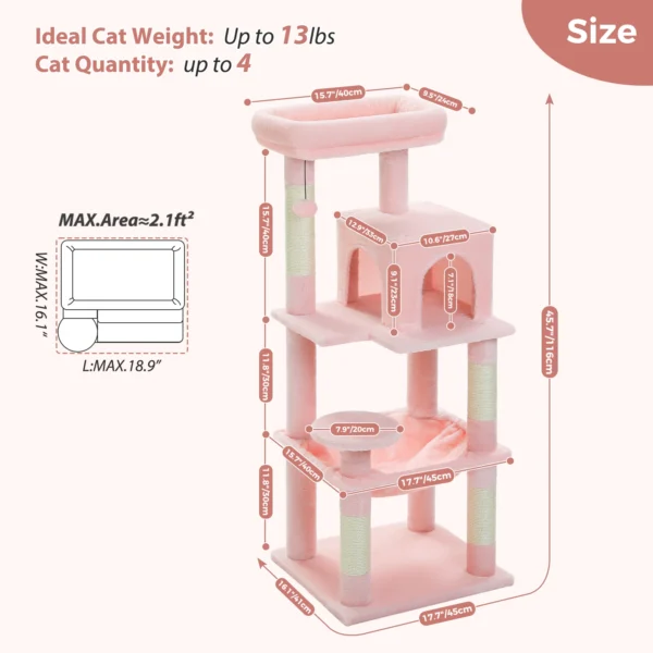 Cat Tree with Hammock, Perch & Spacious Condo - Image 2