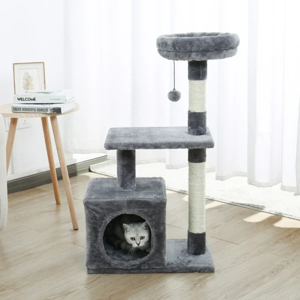 Small Cat Tower for Kittens with Condo & Scratcher - Image 10