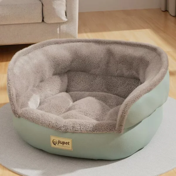 Round Dog Bed – Anti-Anxiety Plush Nest for Pets - Image 3