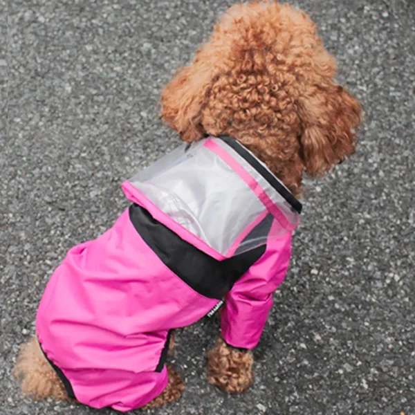 Dog Face Raincoat Jumpsuit with Hoodie - Image 3