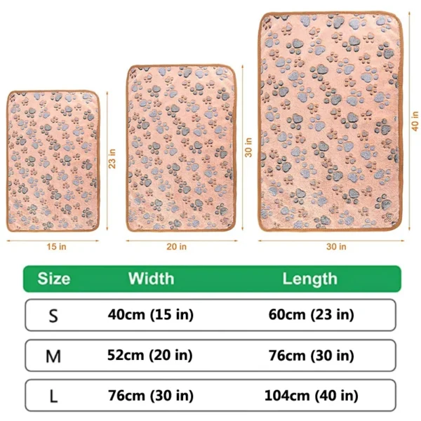 Pet Travel Mat with Paw Print Design - Image 2