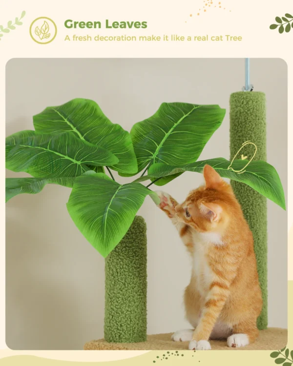 Floor to Ceiling Cat Tower with Condo, Hammock & Scratching Posts - Image 5