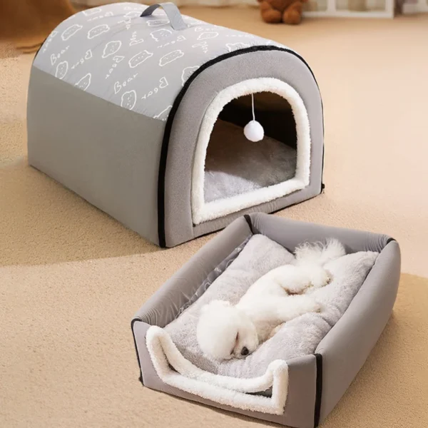 Warm Dog House with Detachable Cover - Image 3