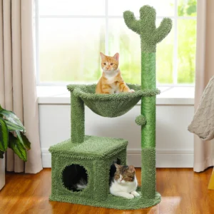 Cactus Cat Tree with Condo, Hammock & Scratching Post