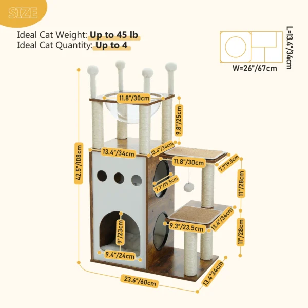 Modern Cat Tree with Capsule Nest & Condo Tower - Image 6