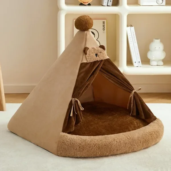 Dog Tent Bed with Removable Curtain - Image 2