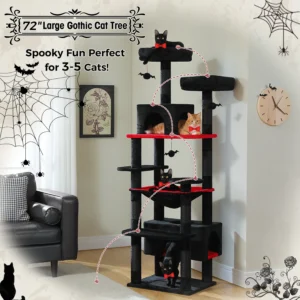 Tall Cat Tree with Extra Large Condo & Hammock