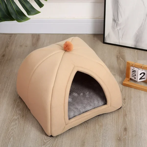 Semi-Enclosed Cat Bed with Removable Cover - Image 3