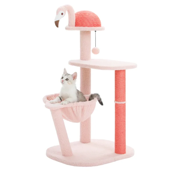 Flamingo Cat Tree with Hammock & Sisal Scratching Posts - Image 4