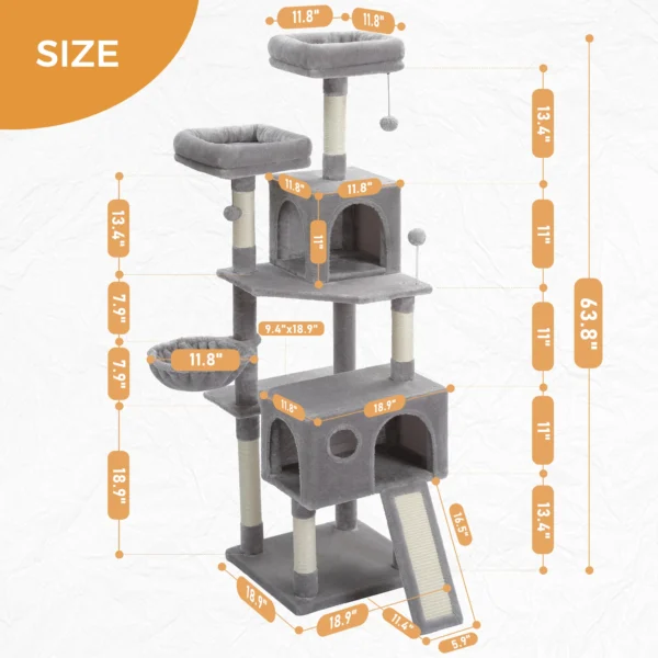 Multi-Level Cat Tree with Perches & Ladder - Image 3