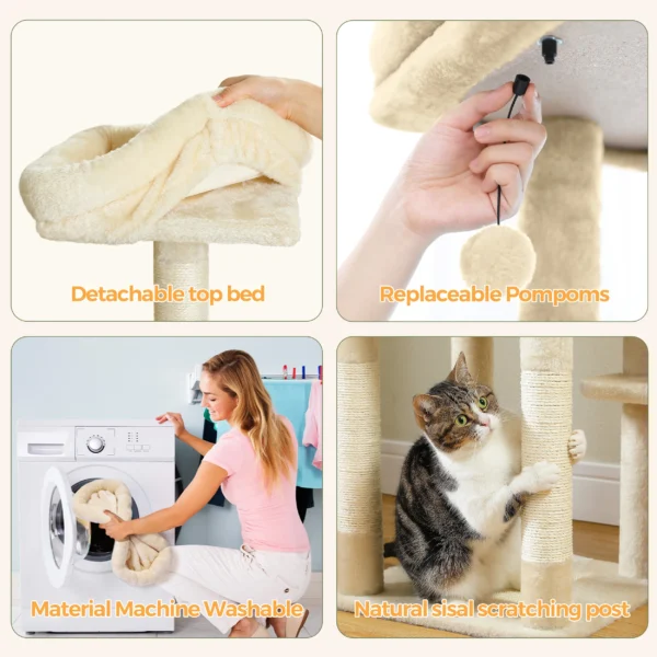 Multi-Level Cat Tower with Hammock & Perches - Image 4