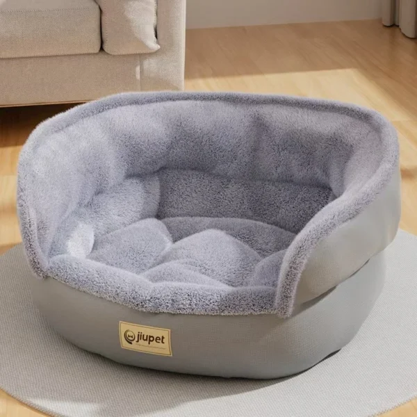Round Dog Bed – Anti-Anxiety Plush Nest for Pets - Image 2