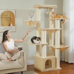 Large Cat Tree with Hammock & 11 Sisal Posts