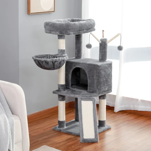 Cat Tree Scratcher Tower with Hammock & High Perch - Image 4