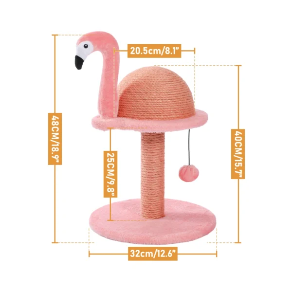 Small Cat Tree with Flamingo Design - Image 7
