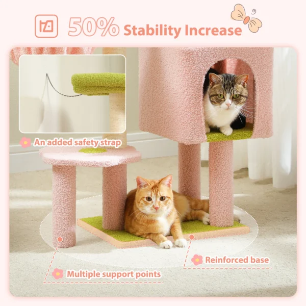 Cute Cat Tree with Hammock, Condo & Scratching Posts - Image 7