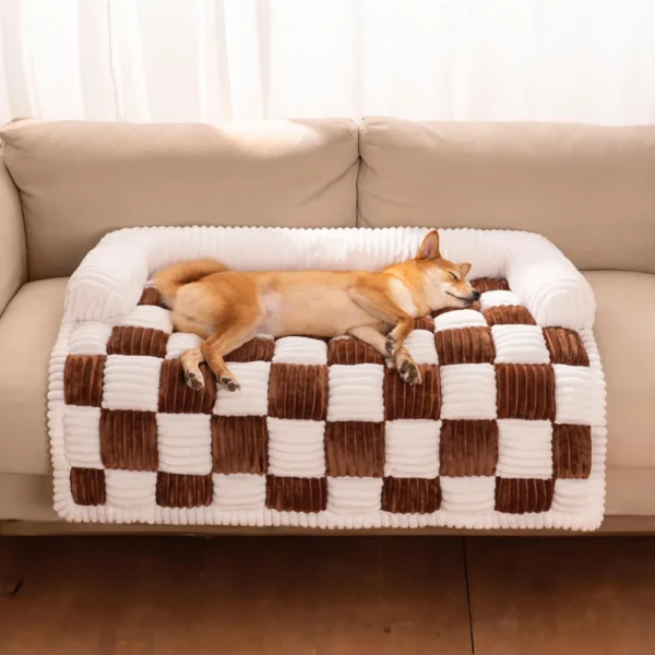 Dog Bed Sofa with Plush Blanket Cover - Image 5