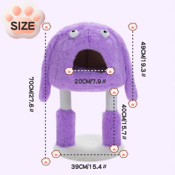 Monster Cat Tree Tower with Plush Condo & Sisal Legs - Image 3