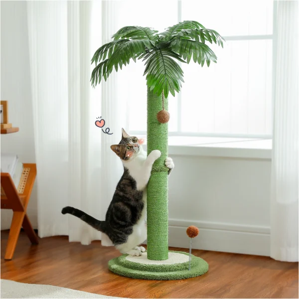 Cat Scratching Post with Palm Tree Design - Image 6