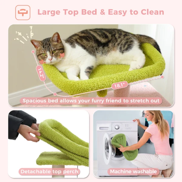 Cute Cat Tree with Hammock, Condo & Scratching Posts - Image 5