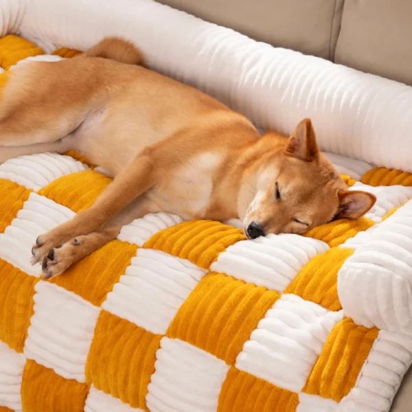 Dog Bed Sofa with Plush Blanket Cover - Image 8