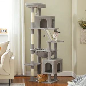 Large Cat Tree Tower with Hammock & Perches