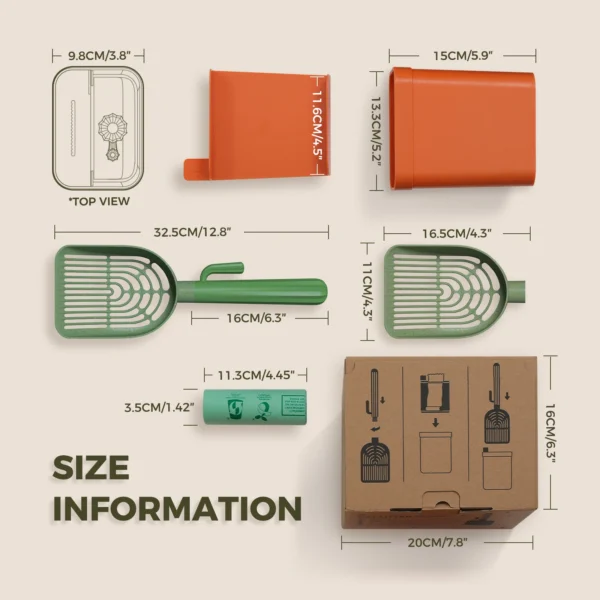 Cat Litter Scoop with Cactus Holder & Trash Bag Storage - Image 4