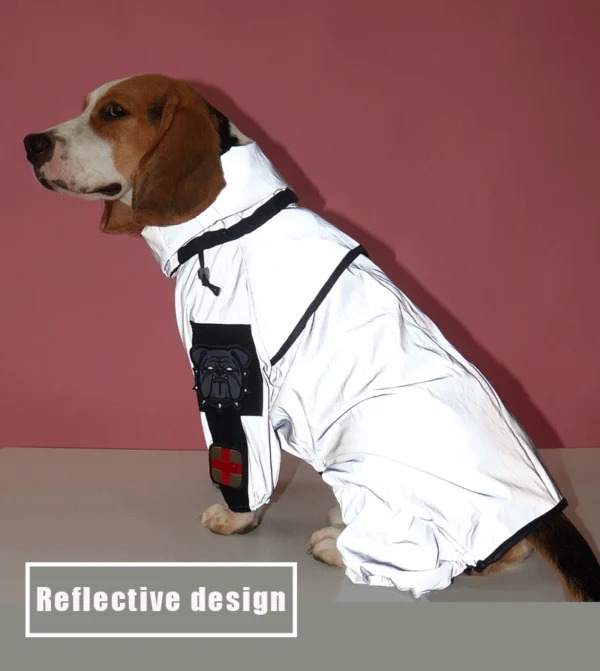 Reflective Dog Raincoat with Hood & Adjustable Fit - Image 5