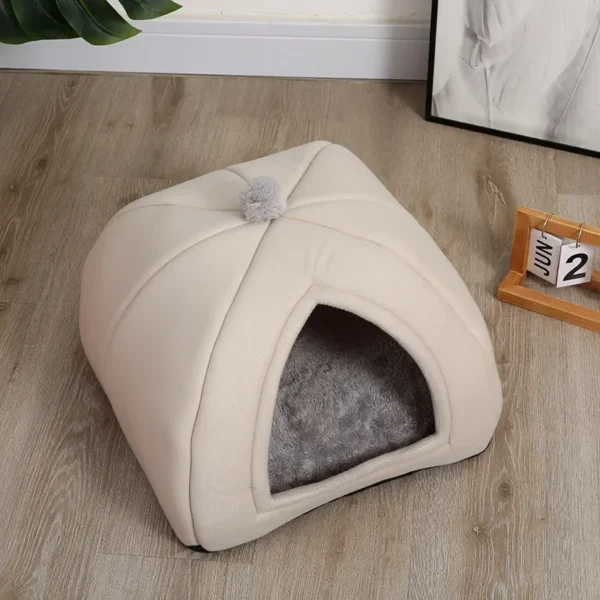 Semi-Enclosed Cat Bed with Removable Cover - Image 4