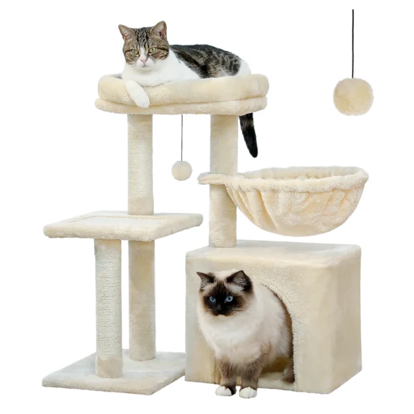 Cat Activity Tree with Hammock & Removable Perch - Image 2