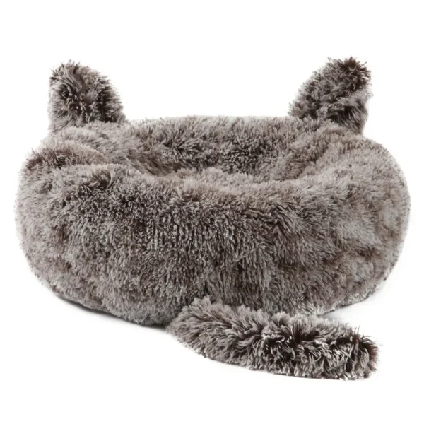 Cartoon Cat Bed with Fluffy Ears Design - Image 13